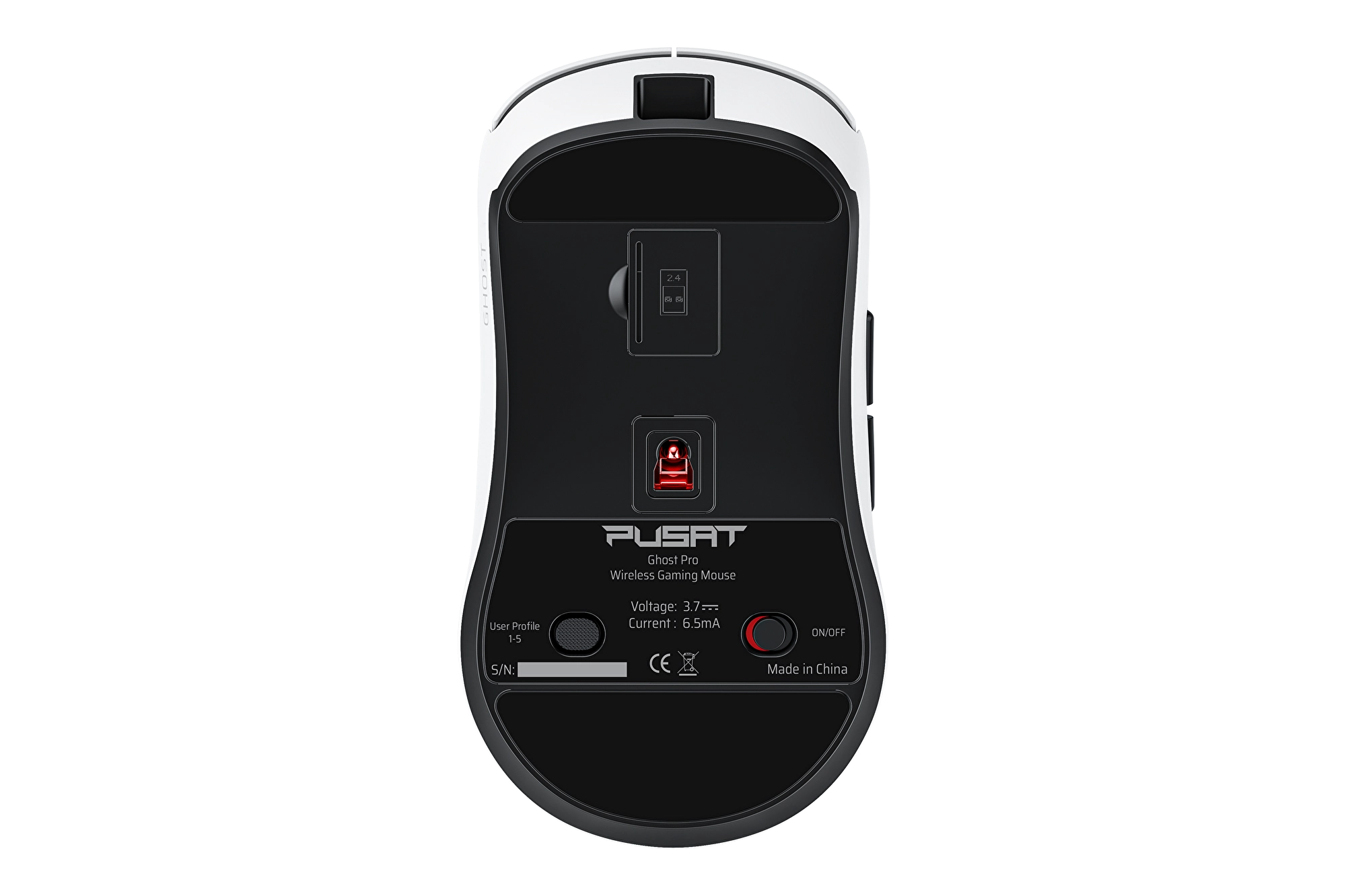 Pusat Ghost Pro Kablosuz Oyuncu Mouse (Beyaz) 26471